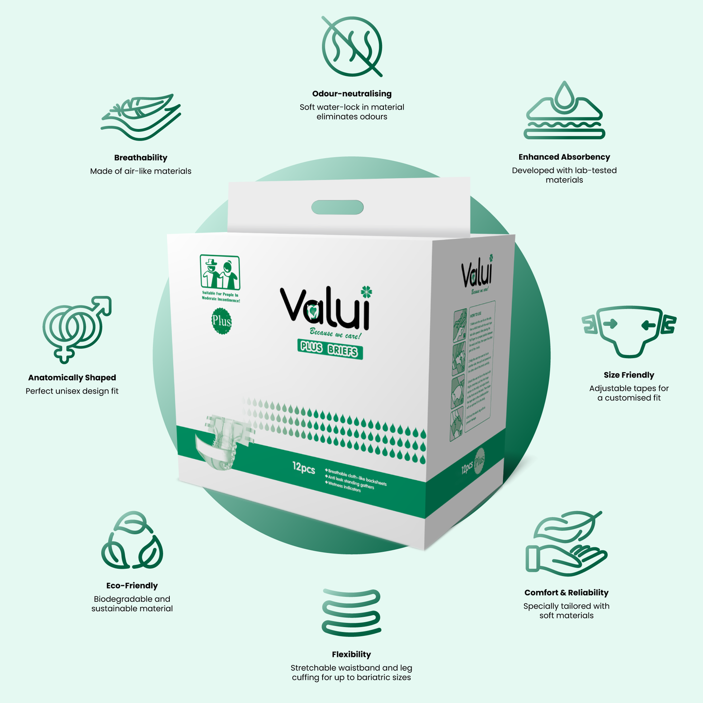 Valui Plus Briefs Medium