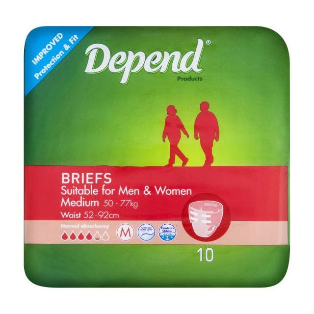 Depend Brief Normal Waist 52 92 Cm Medium Unisex 2300ml Pink